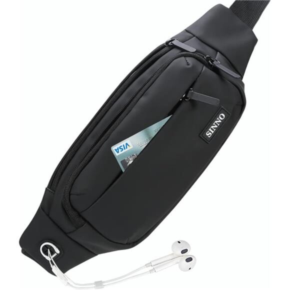 Large Crossbody Fanny Pack for Women Men Belt Bag With 4-Zipper Pockets - Picture 1 of 1